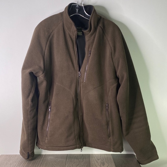 Eddie Bauer Wind Cutter Men's Medium Thick Brown Fleece Jacket - Picture 1 of 9